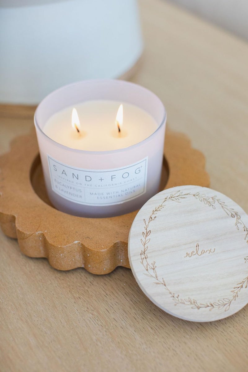 Sand + Fog Scented Candle - Eucalyptus Lavender - Additional Scents and Sizes - 100% Cotton Lead-Free Wick - Luxury Air Freshening Jar Candles - Perfect Home Decor - 12oz - Image 4